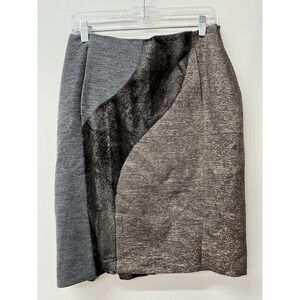 custo barcelona Mixed Media Skirt Fur Tweed Size 36